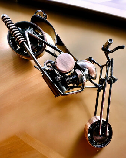 Handmade Iron Motorcycle Model, Chopper, customization, engraving for a gift