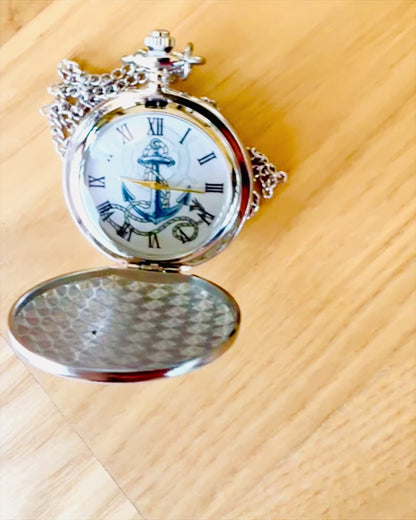 Pocket Watch "Golden Anchor" - personalization for a gift with engraving