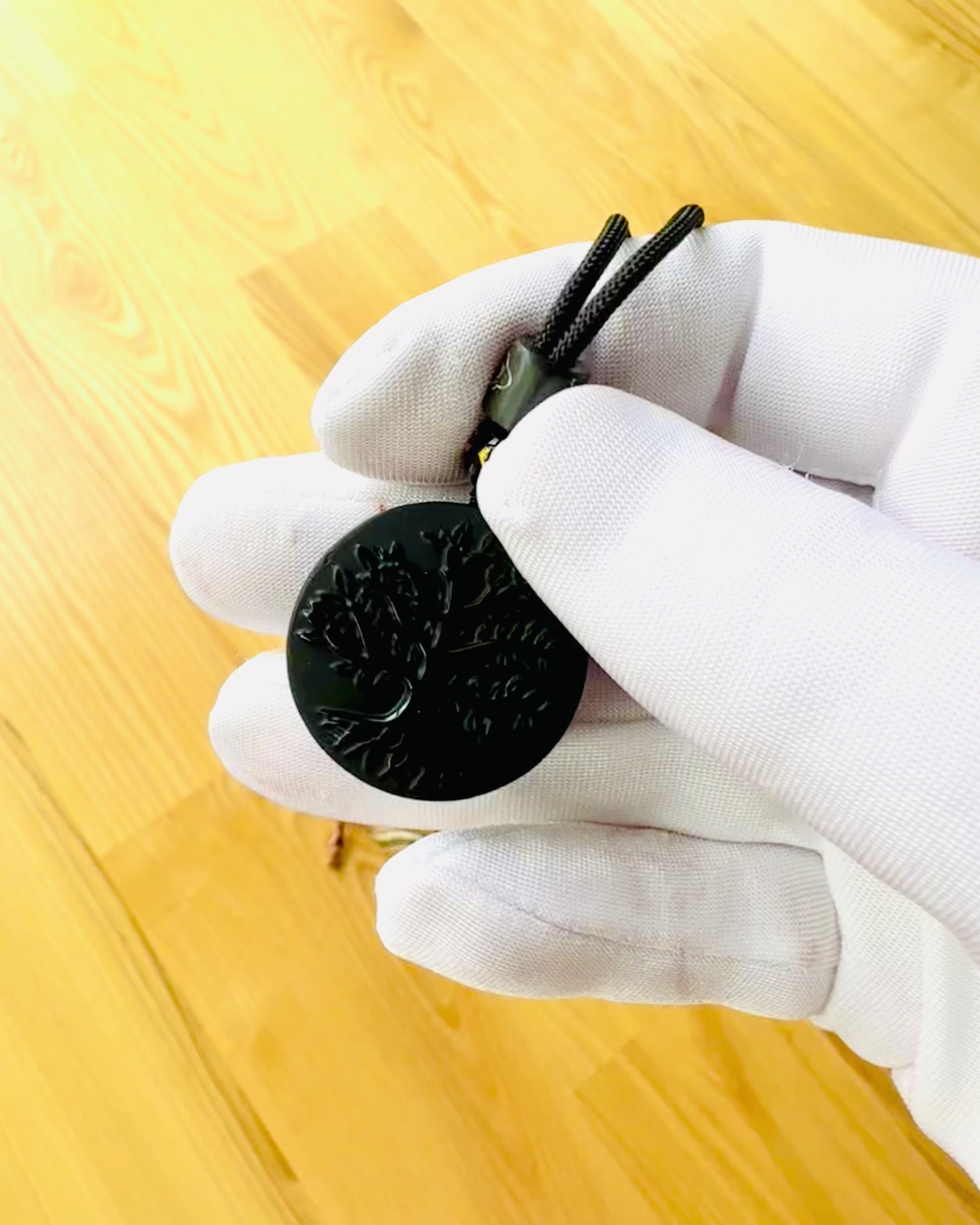 "Tree of Life" Necklace made of Obsidian - personalization with engraving