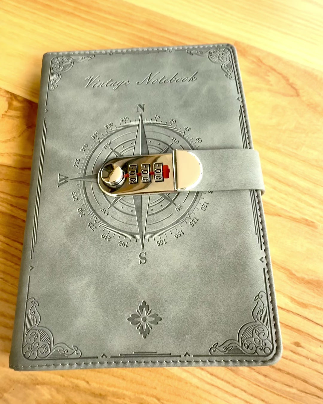 Secret A5 Vintage Notebook with Code Lock - Choose Your Style, personalization with engraving for a gift