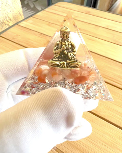 Energy Pyramid "Meditation of Peace" with Precious Stones