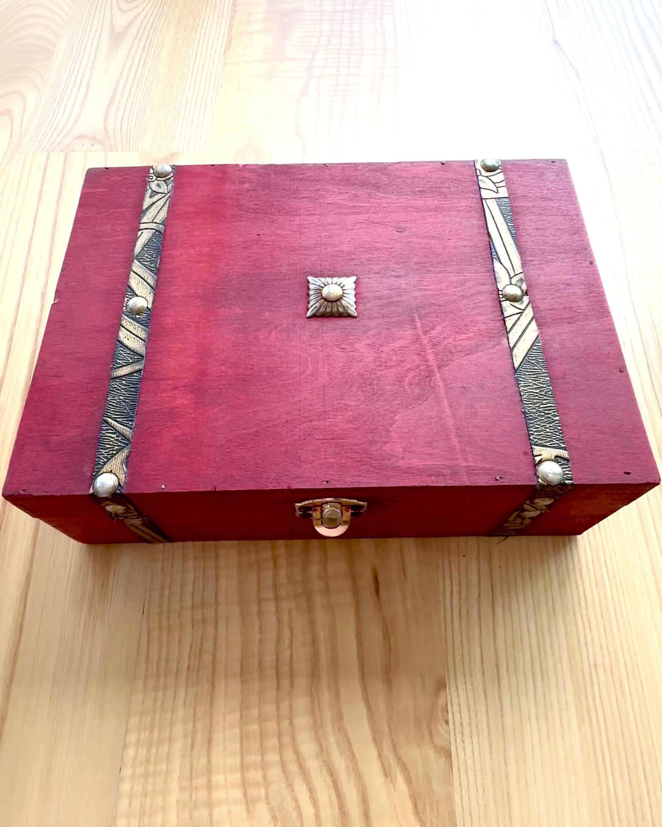 Antique Wooden Box with Engraving Option, 23 cm x 16 cm x 7.5 cm