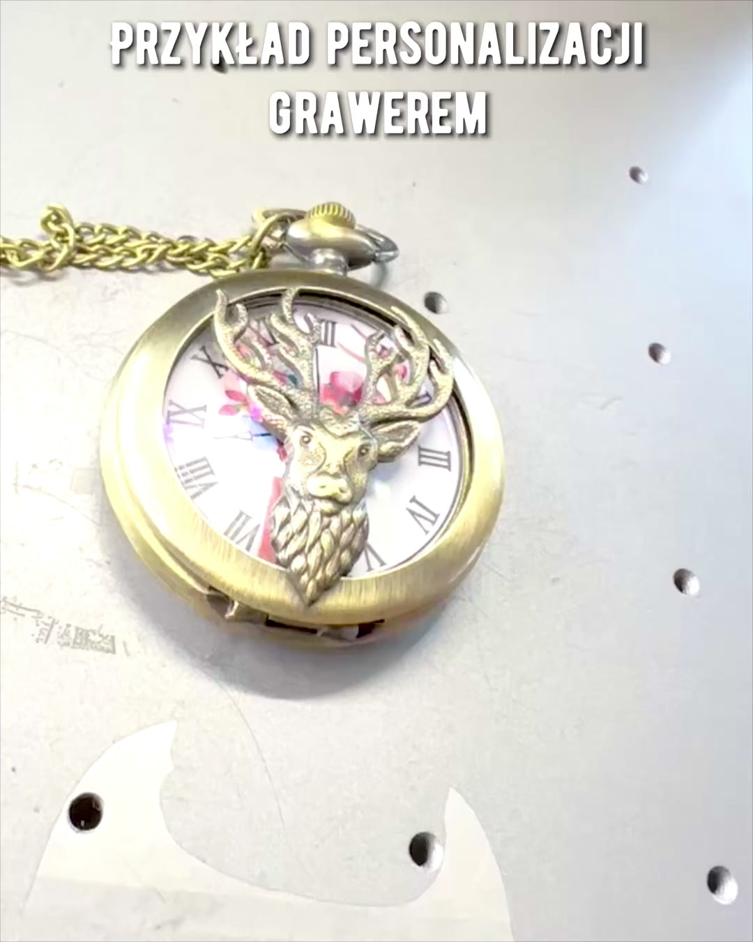 Pocket Watch "Forest Guardian" - Elegant Watch with Deer Motif, personalization option with engraving